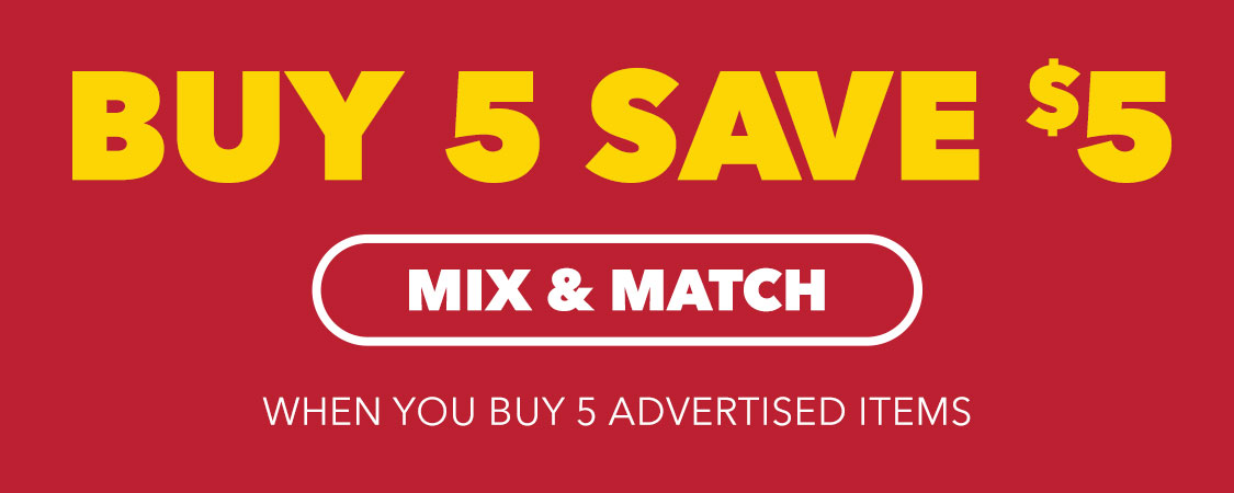 Buy 5 Save $5