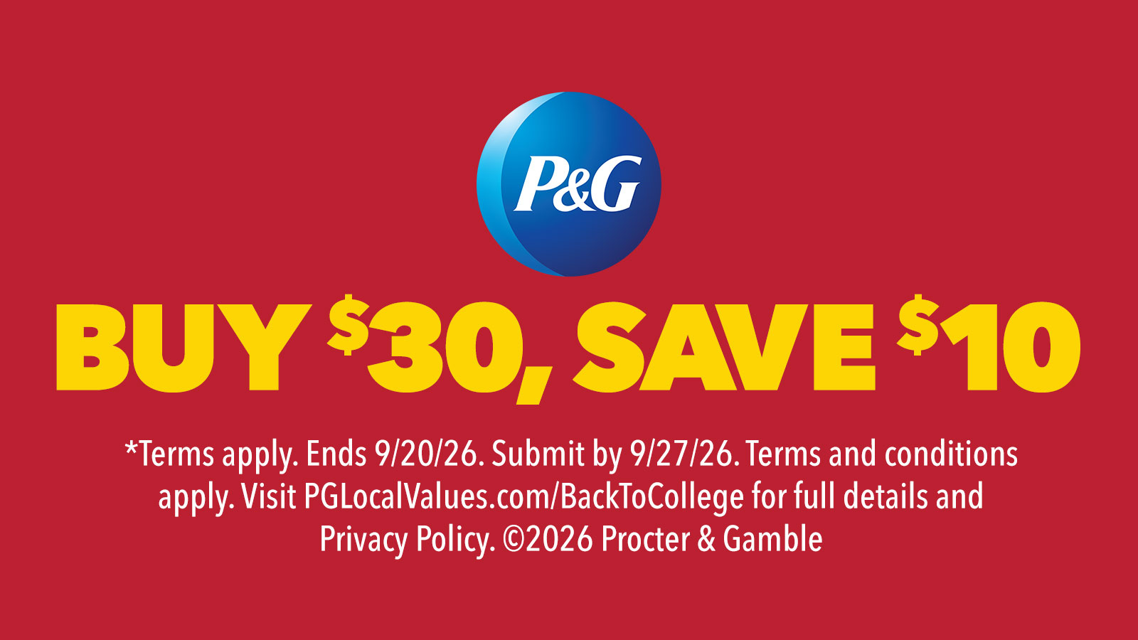 P&G Buy $30 Get $10