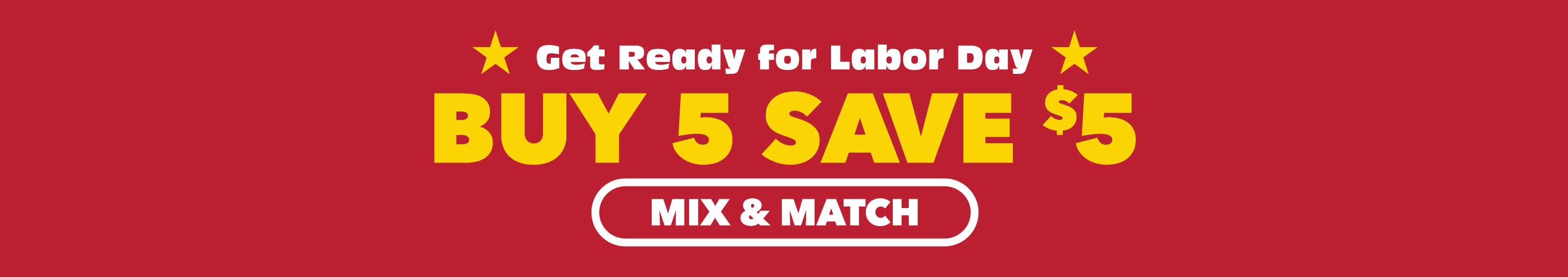 Buy 5 Save $5