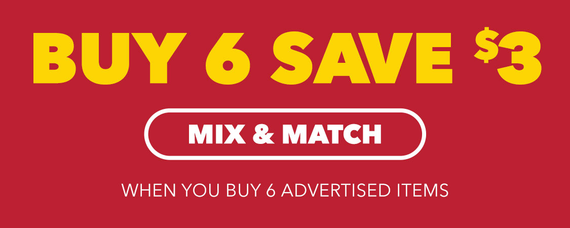 Buy 6 Save $3
