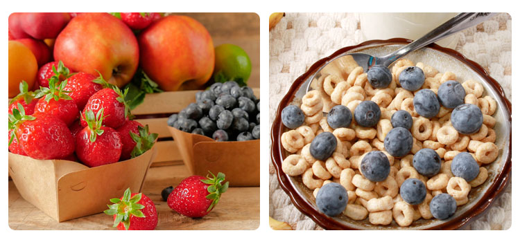 Fresh Fruits and Cereal