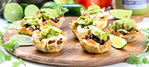Mini Wonton Taco Cups
