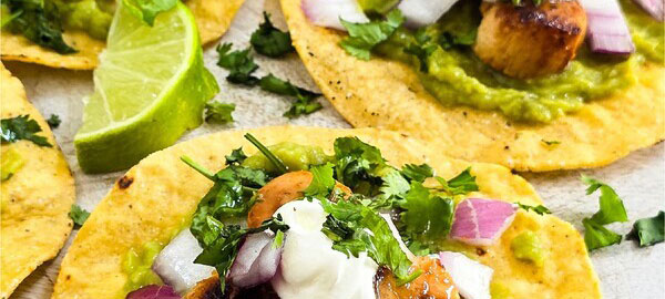 Chili Lime Scallop Tostadas