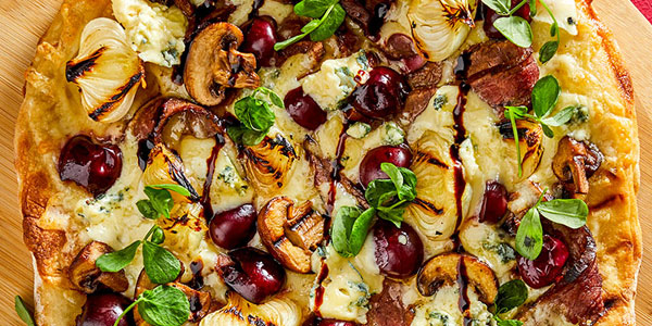 Grilled Steak, Blue Cheese, and Melty Fontina Flatbreads