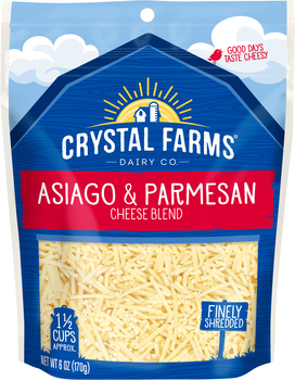 Crystal Farms Shredded Asiago Parmesan Cheese