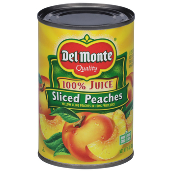 Del Monte 100% Juice Sliced Peaches