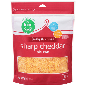 Great Value Shredded Sharp White Cheddar Cheese, 8 oz 