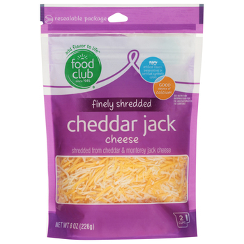 Food Club Cheddar Jack Cheddar & Monterey Jack Finely Shredded Cheese
