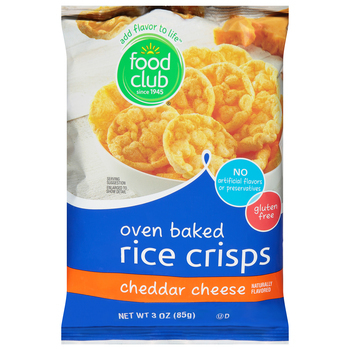 Food Club Cheddar Cheese Oven Baked Rice Crisps