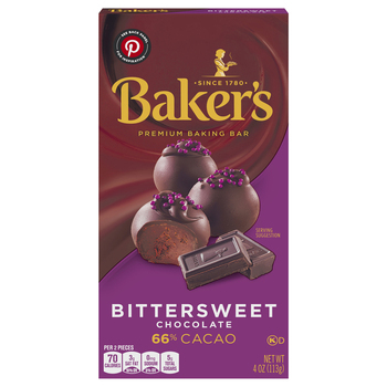 Bakers 66 Cacao Bittersweet Chocolate Premium Baking Bar