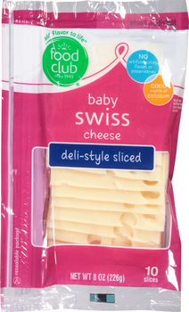 Food Club Baby Swiss Deli-Style Sliced Cheese
