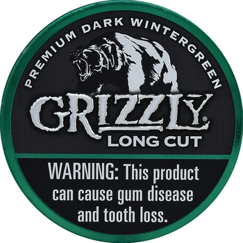 Grizzly Long Cut Premium Dark Wintergreen Moist Snuff