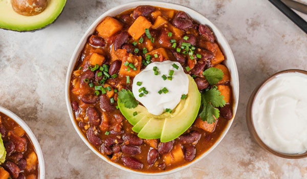 Beefy Sweet Potato and Black Bean Chili