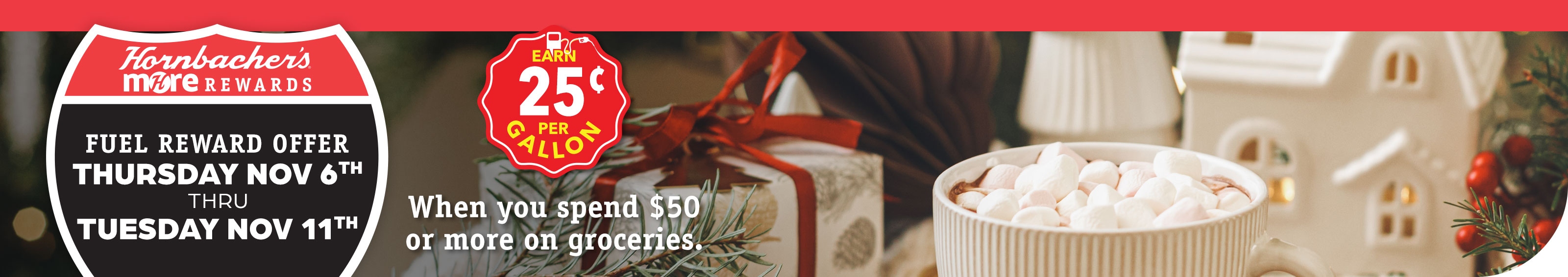 Earn 25¢ when you spend $50 or more on groceries