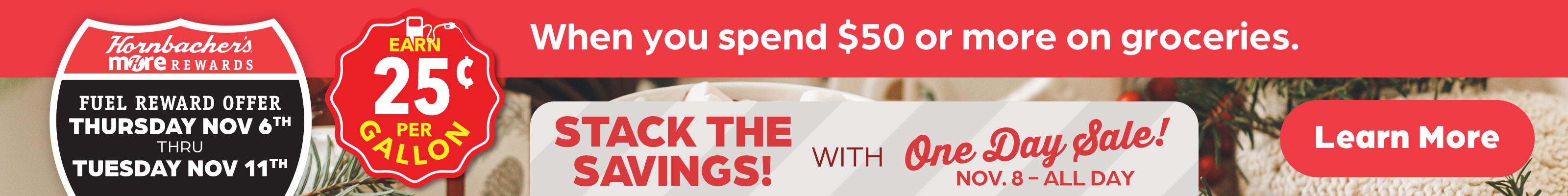 Earn 25¢ when you spend $50 or more on groceries
