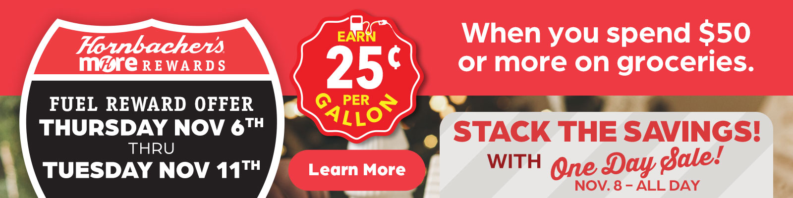 Earn 25¢ when you spend $50 or more on groceries