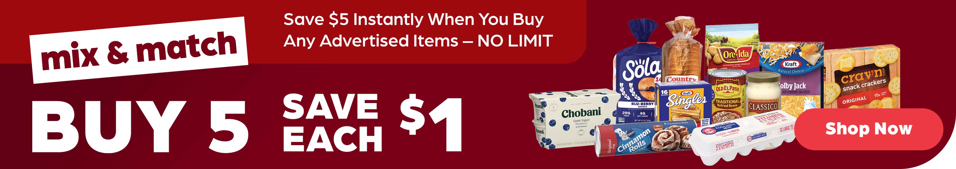 Mix & Match - Buy 5, Save $5