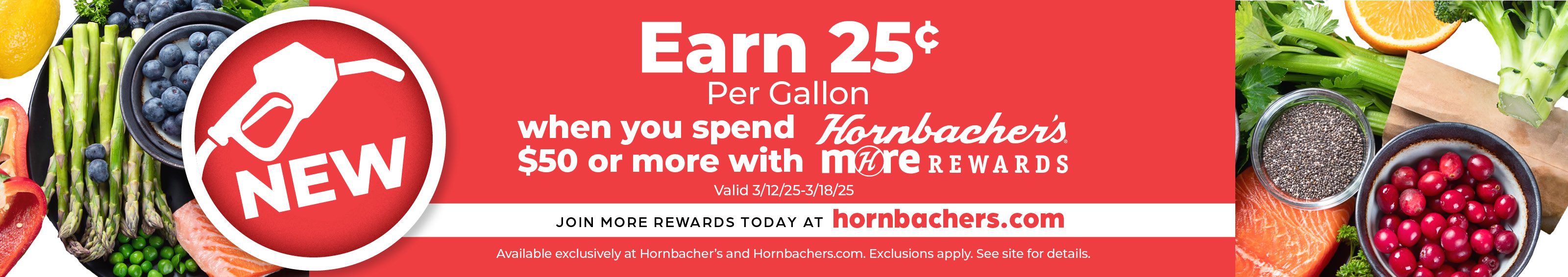 Earn 25c when you spend $50 or more!