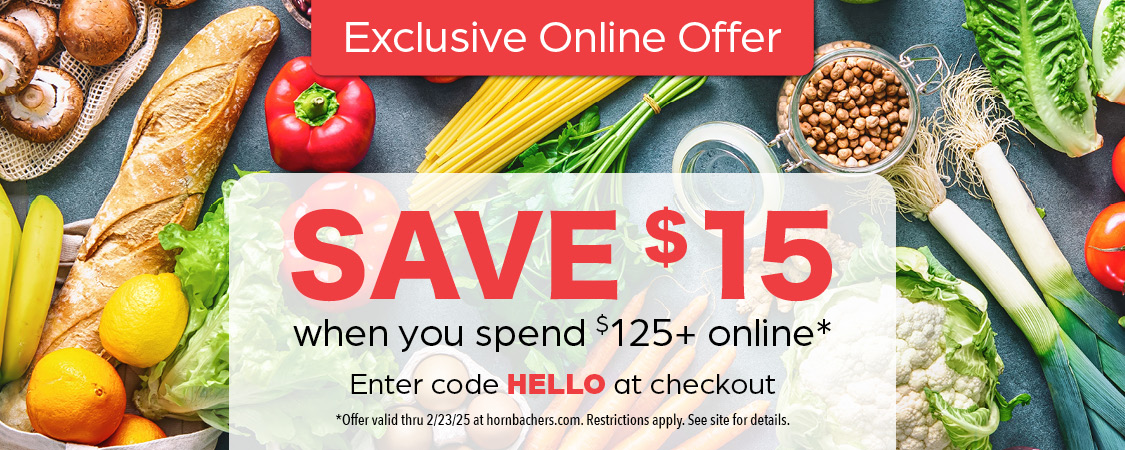 Exclusive Online Offer - Save $15 when you spend $125+ online