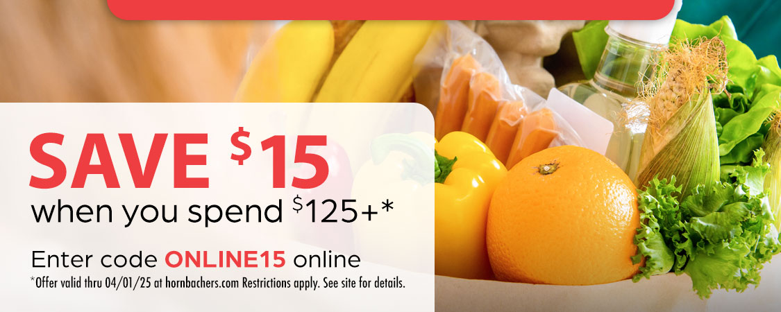 Exclusive Online Offer - Save $15 when you spend $125+ online