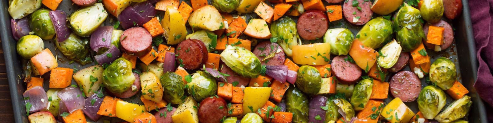 Harvest Vegetables and Sausage Sheet Pan Dinner