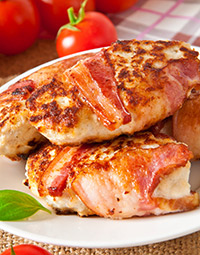 Grilled Bacon Wrapped Chicken Breasts