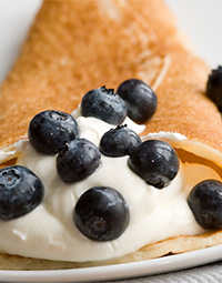 Blueberry and Cheese Crepes