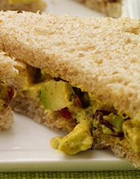 Curried Chicken And Avocado Salad Sandwiches
