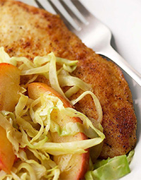 Curried Chicken with Cabbage, Apple, and Onion