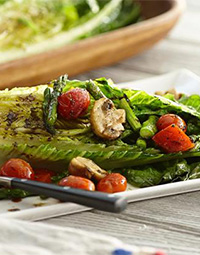 Grilled Romaine & Vegetable Salad with Balsamic Herb Vinaigrette