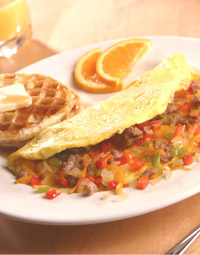 Sausage Pepper and Cheese Omelette