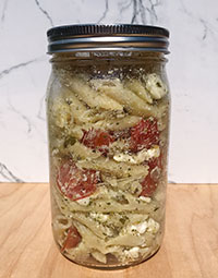 Pesto Pasta Salad in A Jar