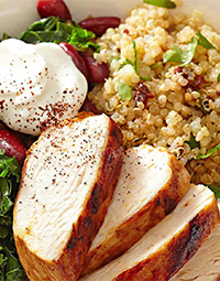 Quinoa Bowls with Kale, Beans & Chicken