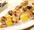 Tropical Shrimp Kebabs with Black Beans and Rice