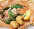 Steamed Salmon and Asparagus in Parchment