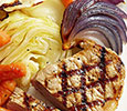 Grilled Pork Medallions With Roasted Cabbage Slaw