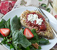 Pecan Crusted Chicken with Strawberries and Goat Cheese