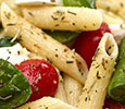Penne Pasta Salad with Spinach and Tomatoes