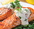 Skillet Salmon with Cream Cheese Sauce