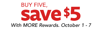 Buy FIVE, Save $5