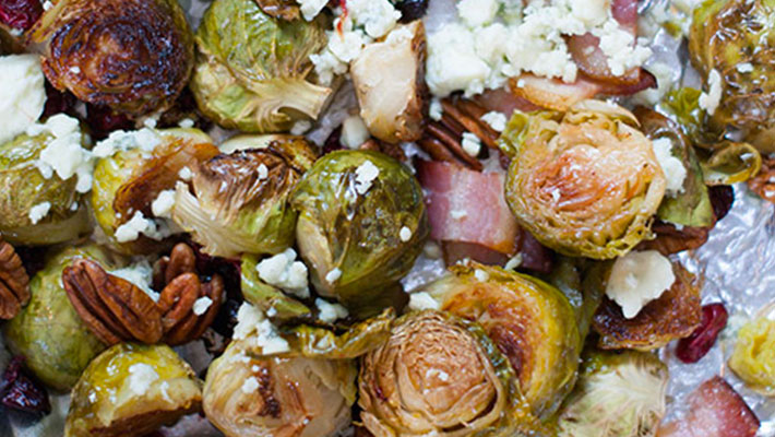Cranberry Brussels Sprouts with Bacon