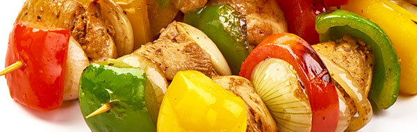 Fresh Chicken Kabobs With Vegetables