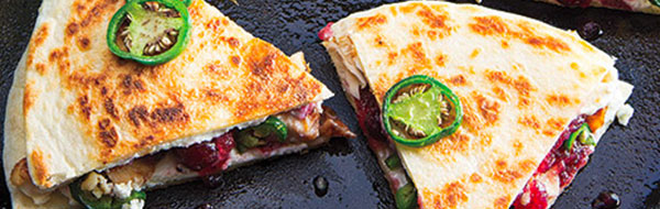 Turkey, Cranberry and Goat Cheese Quesadillas