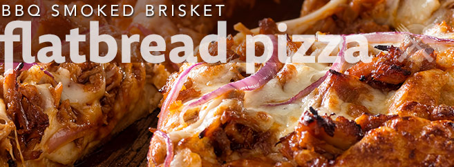 BBQ Smoked Brisket Flatbread Pizza