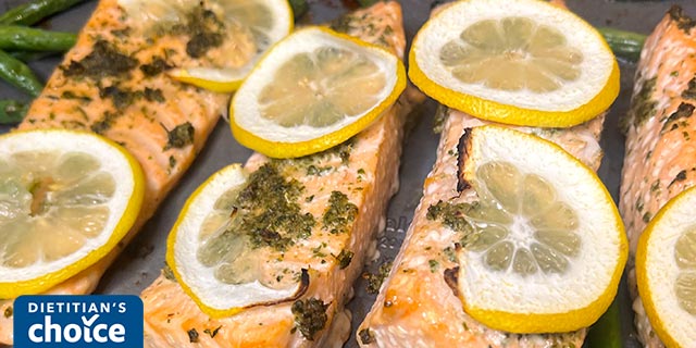 Sheet Pan Herb Crusted Salmon & Green Beans