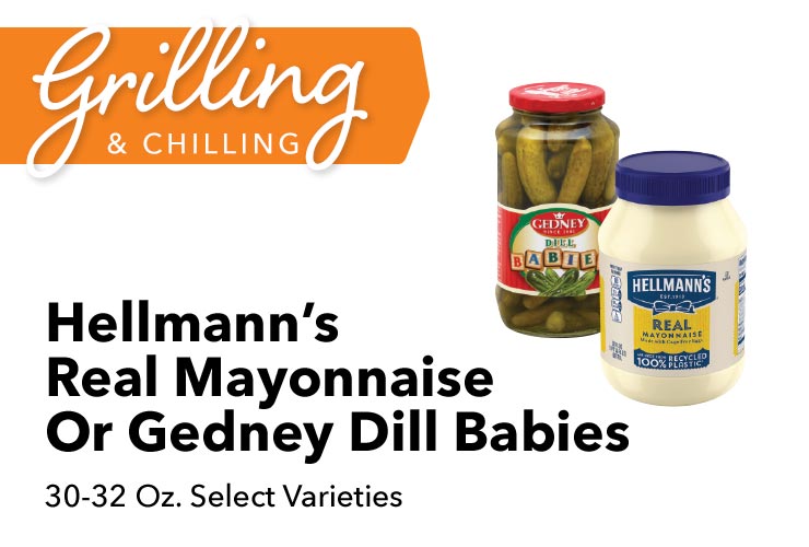 Hellmann’s Real Mayonnaise Or Gedney Dill Babies