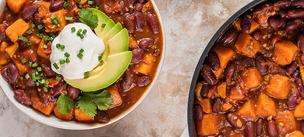 Beefy Sweet Potato and Black Bean Chili