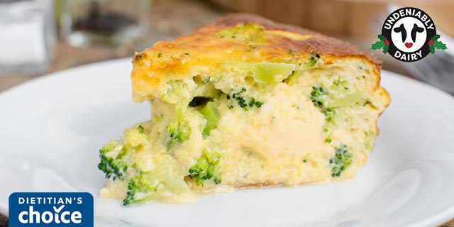 Broccoli Cheddar Crustless Quiche