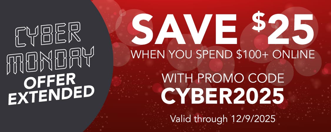 Save $25 when you spend $100+ online