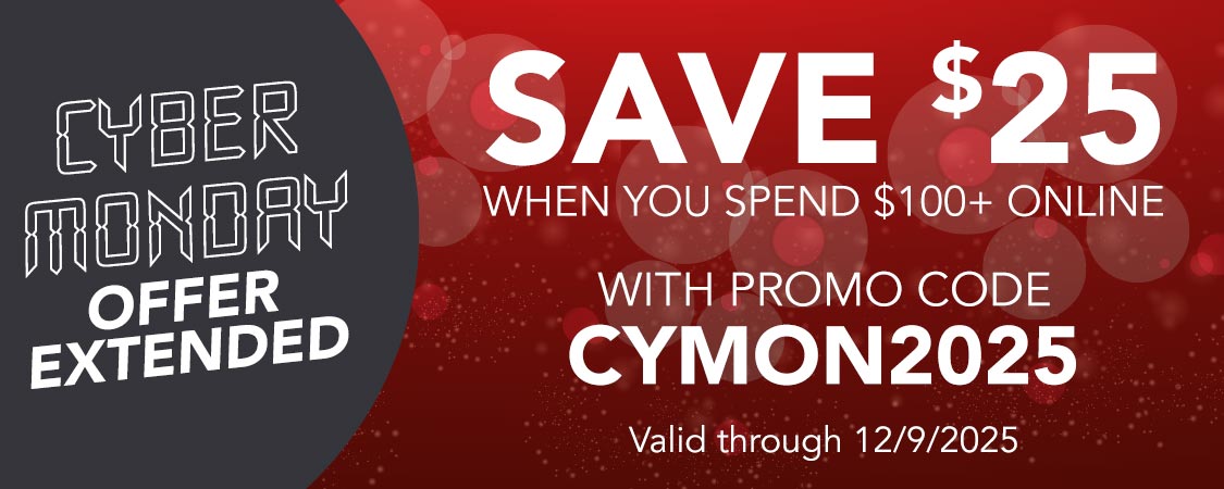 Save $25 when you spend $100+ online